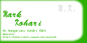 mark kohari business card